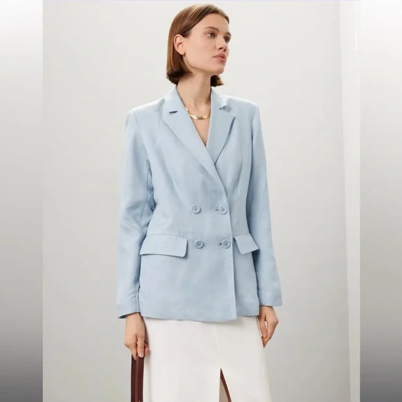 Rosetta Getty x RTR Blue Double Breasted Blazer - Picture 2 of 9